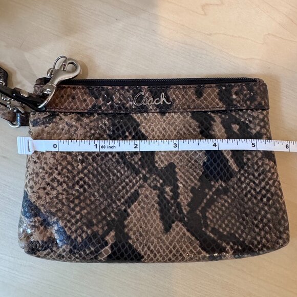 Coach Snakeskin Pattern Patent Leather Wristlet – Gently Used - Picture 7 of 10